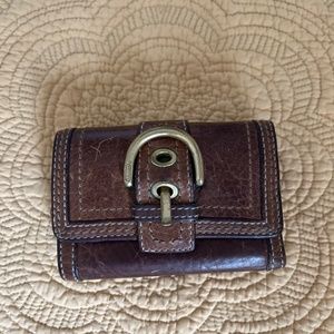 Coach wallet- brown pebbled leather